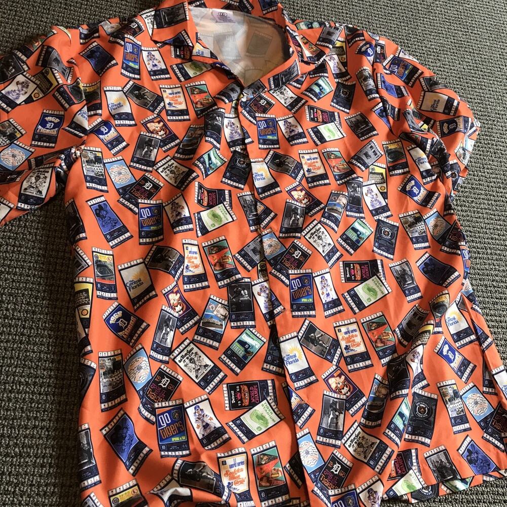 Detroit Tigers Baseball Team 1968 World Series Tickets All-Over Print Shirt 2XL‎